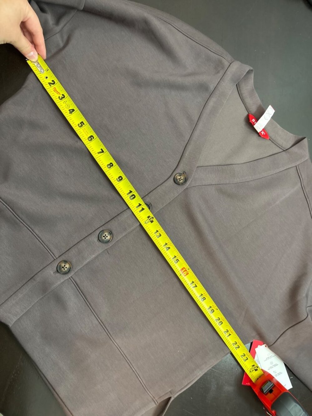 NEW Spanx Air Essentials Cardigan Cocoa Medium Brown Long-Sleeve Lightweight - Picture 7 of 8